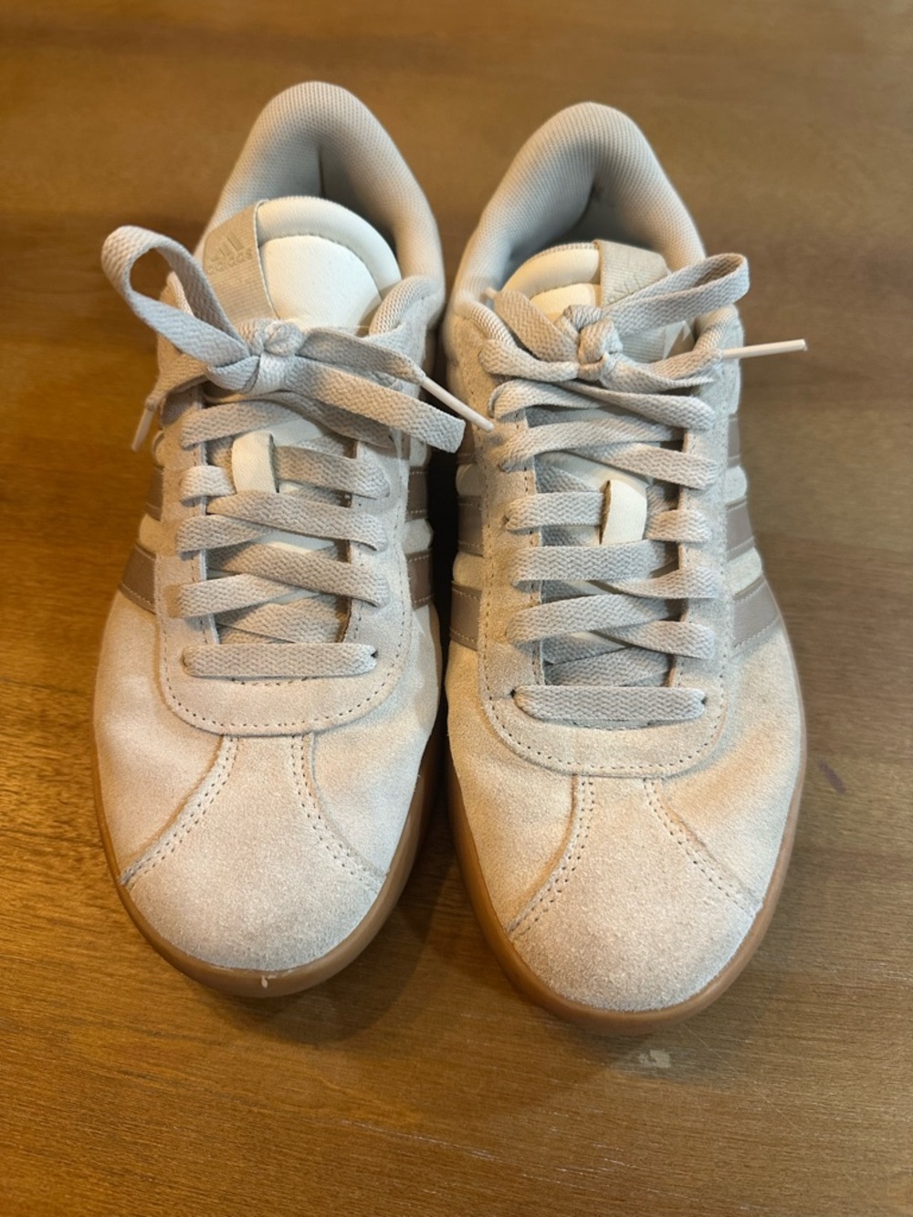 adidas Cream Suede Low-Top Sneakers with Three Stripes